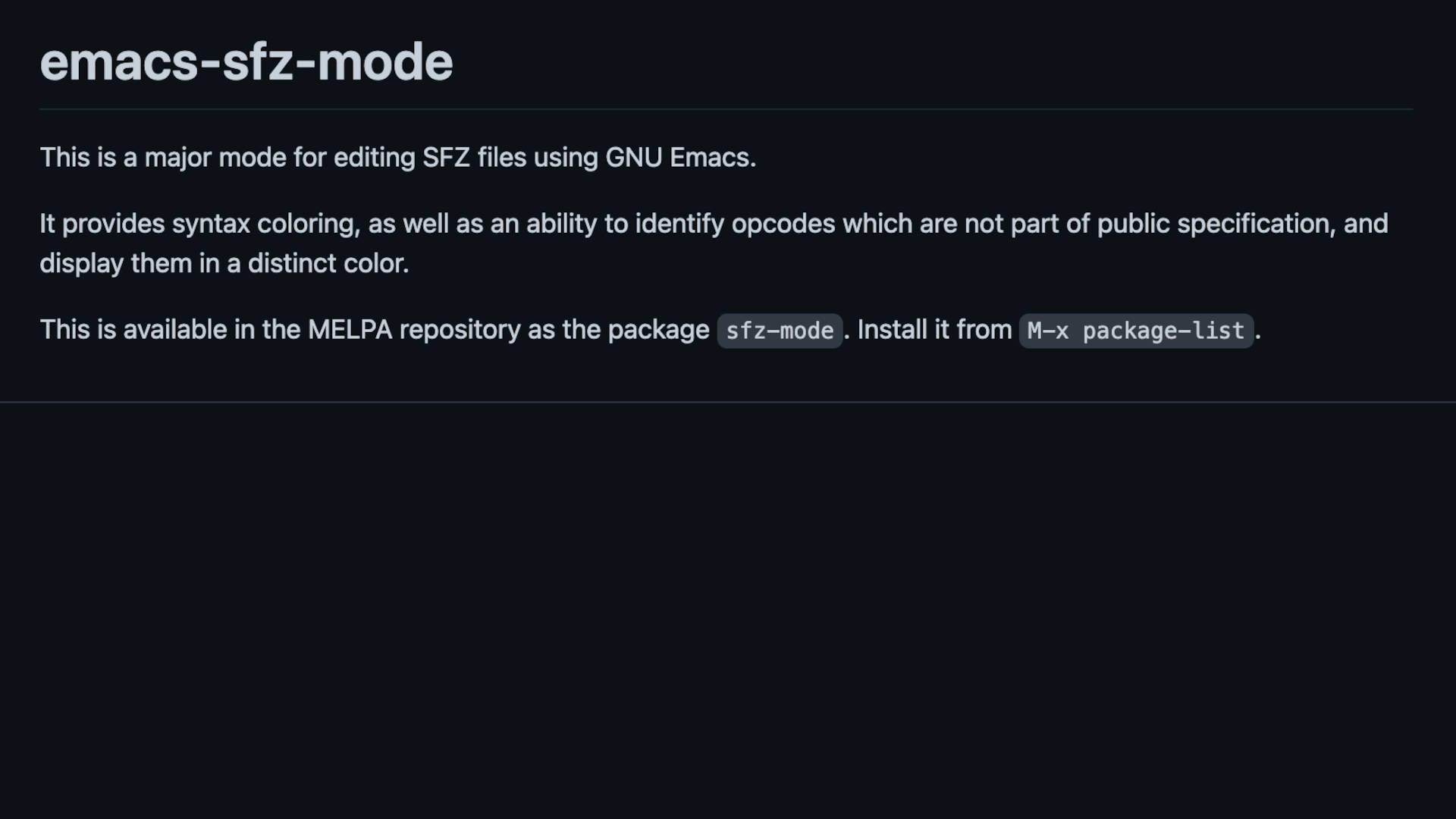 SFZ major mode for GNU Emacs